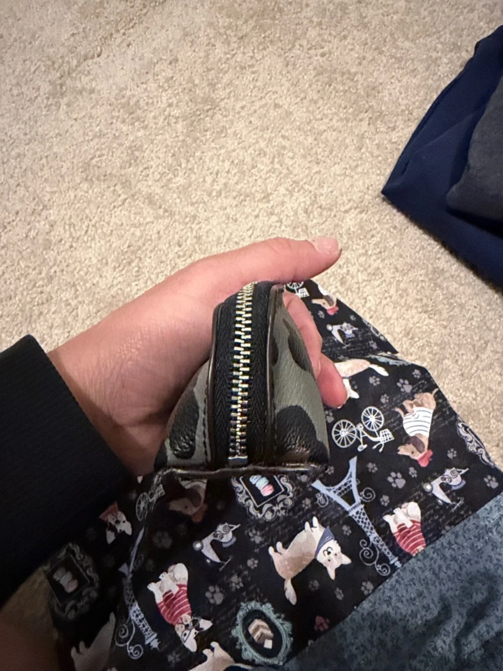 Coach Brown and Black Leopard Print Zip Coin Pouch - Picture 4 of 7